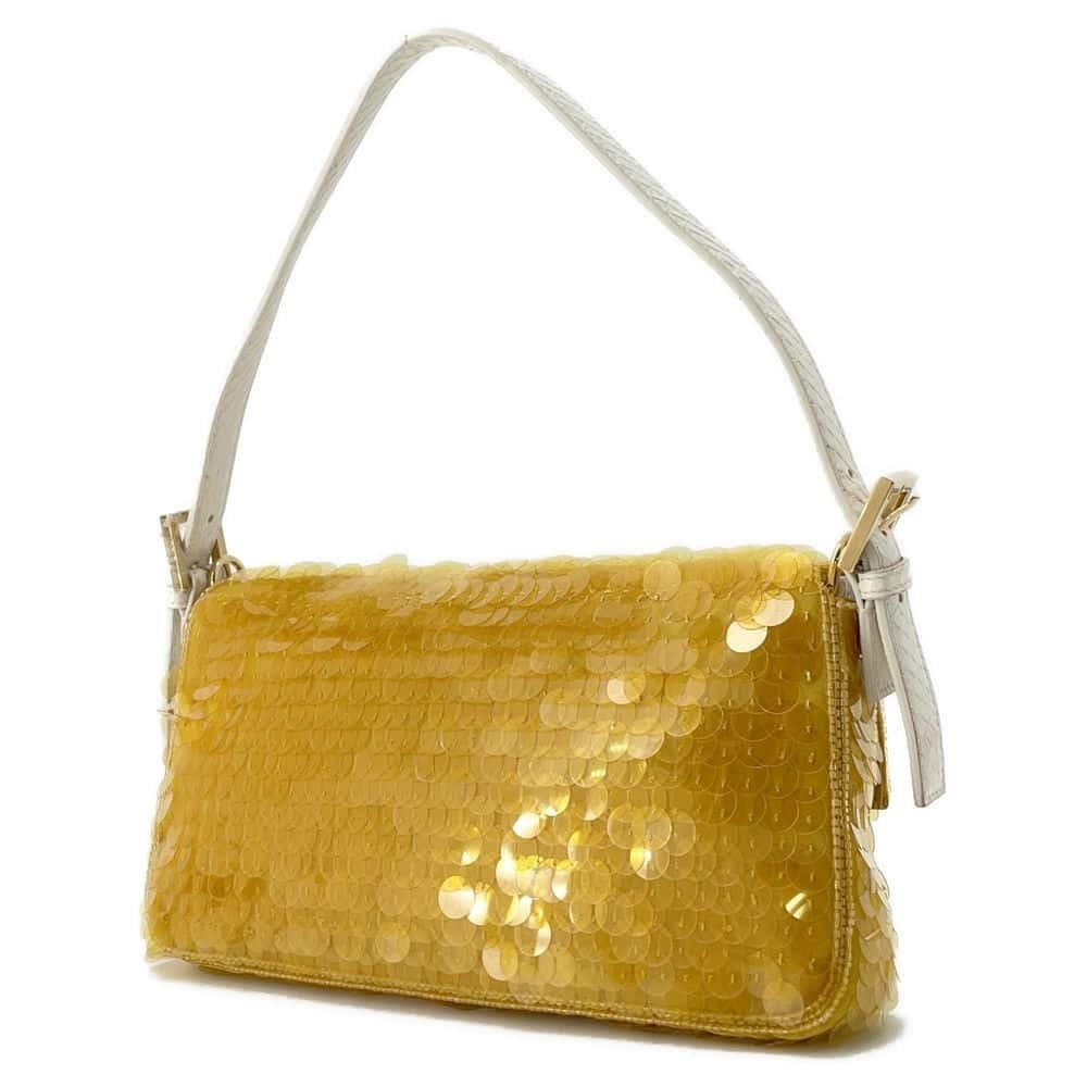 Fendi Baguette Sequin Satin Python Shoulder Bag W… - image 2